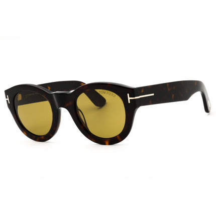 Tom Ford Unisex Sunglasses - Round Shape Dark Havana Full Rim Frame | FT1212 52N ,