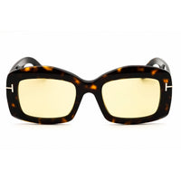 Tom Ford Unisex Sunglasses - Oversized Shape Dark Havana Full Rim Frame | FT1218 52E ,