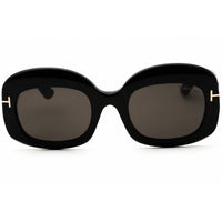 Tom Ford Unisex Sunglasses - Oval Shape Shiny Black Full Rim Frame | FT1219 01A ,