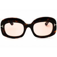 Tom Ford Unisex Sunglasses - Oval Shape Dark Havana Full Rim Frame | FT1219 52Y ,