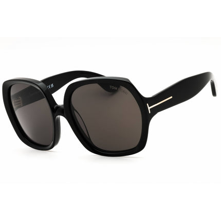 Tom Ford Unisex Sunglasses - Oversized Shape Shiny Black Full Rim Frame | FT1221 01A ,