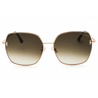 Tom Ford Unisex Sunglasses - Rectangular Shape Shiny Rose Gold Frame | FT1250-K 28F ,