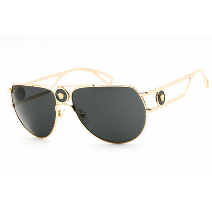 Versace Unisex Sunglasses - Aviator Shape Gold Full Rim Frame | 0VE2225 100287 ,