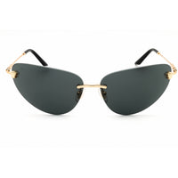 Versace Unisex Sunglasses - Cat Eye Shape Rimless Frame | 0VE2281 Gold/Dark Grey ,
