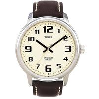 Timex Men's Watch - Easy Reader Quartz Cream Dial Brown Leather Strap | T282019J ,