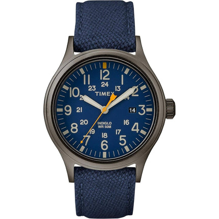 Timex Men's Watch - Allied Quartz Gunmetal Case Blue Fabric Strap Date | TW2R46200VQ ,