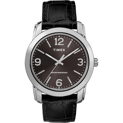 Timex Men's Watch - Classic Black Dial Croco Pattern Leather Strap | TW2R866009J ,