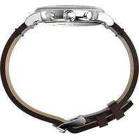 Timex Men's Watch - Waterbury Chrono Silver Dial Brown Leather Strap | TW2W20800VQ ,