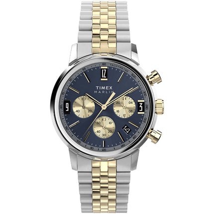 Timex Men's Watch - Marlin Chronograph Blue Dial Two Tone Bracelet | TW2W60200VQ ,