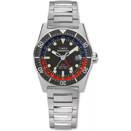 Timex Men's Watch - Deepwater Rotating Bezel Black Dial Bracelet | TW2W95300VQ ,