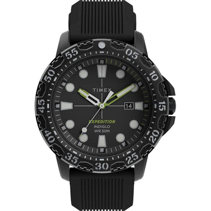 Timex Men's Watch - Expedition Black Dial Silicone Rubber Strap | TW4B315009J ,