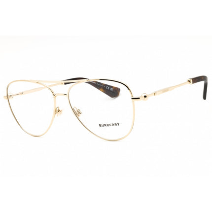 Burberry Unisex Eyeglasses - Light Gold Metal Aviator Shape Frame, 57mm | 0BE1386 1109 ,