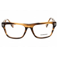 Burberry Men's Eyeglasses - Transparent Brown Horn Rectangular Frame | 0BE2387 4096 ,