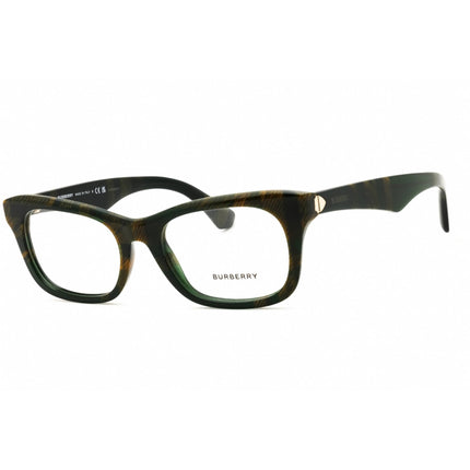 Burberry Women's Eyeglasses - Checkered Green Rectangular Frame, 52mm | 0BE2422 4125 ,