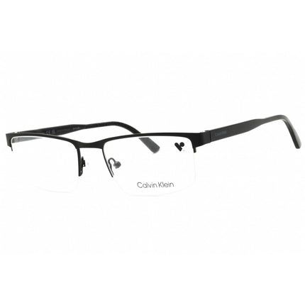 Calvin Klein Men's Eyeglasses - Matte Black Rectangular Half Rim Frame | CK21126 002 ,