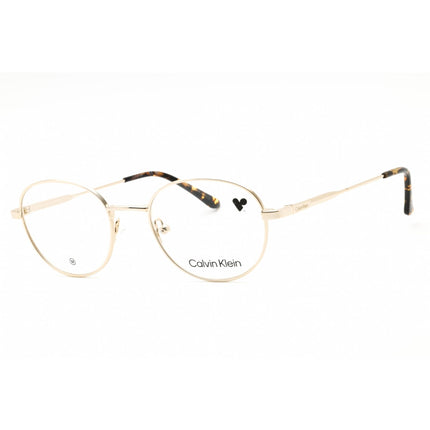 Calvin Klein Unisex Eyeglasses - Gold Metal Round Shape Full Rim Frame | CK24115 717 ,