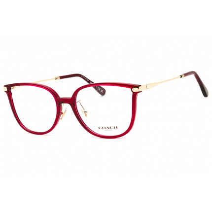 Coach Women's Eyeglasses - Transparent Burgundy Acetate Round Frame | 0HC6214D 5721 ,