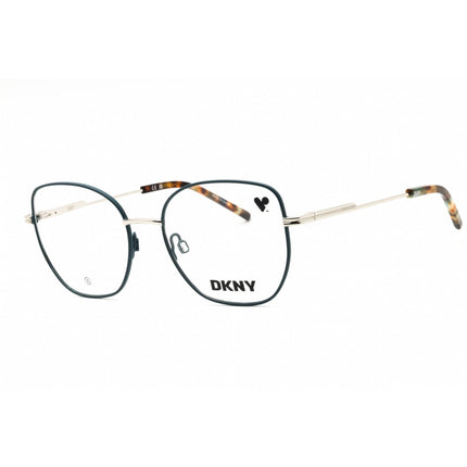 DKNY Unisex Eyeglasses - Cat Eye Shape Teal/Silver Metal Full Rim Frame | DK1034 440 ,