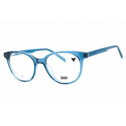 DKNY Unisex Eyeglasses - Round Crystal Blue Teal Acetate Full Rim Frame | DK5050 430 ,