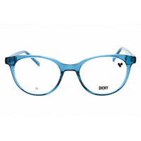 DKNY Unisex Eyeglasses - Round Crystal Blue Teal Acetate Full Rim Frame | DK5050 430 ,
