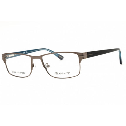 GANT Unisex Eyeglasses - Rectangular Matte Gunmetal Full Rim Frame | GA3084 009 ,