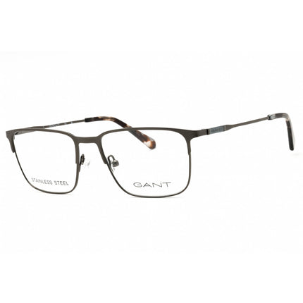 GANT Unisex Eyeglasses - Rectangular Matte Dark Nickeltin Metal Frame | GA3241 007 ,