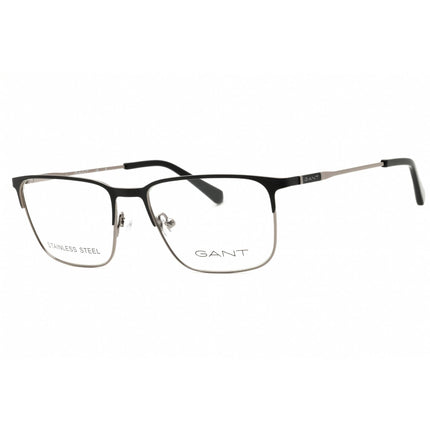 GANT Unisex Eyeglasses - Rectangular Black/Dark Ruthenium Silver Frame | GA3241 002 ,