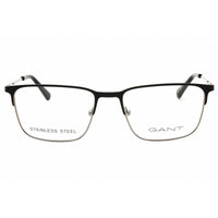 GANT Unisex Eyeglasses - Rectangular Black/Dark Ruthenium Silver Frame | GA3241 002 ,