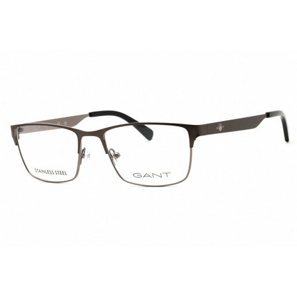GANT Unisex Eyeglasses - Rectangular Matte Gunmetal Full Rim Frame | GA3295 009 ,