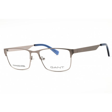GANT Unisex Eyeglasses - Rectangular Shiny Light Ruthenium Metal Frame | GA3295 014 ,