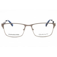 GANT Unisex Eyeglasses - Rectangular Shiny Light Ruthenium Metal Frame | GA3295 014 ,