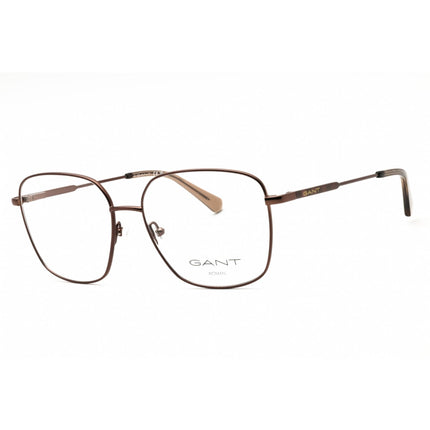 GANT Unisex Eyeglasses - Rectangular Shiny Dark Bronze Metal Frame | GA4145 036 ,