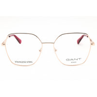 GANT Unisex Eyeglasses - Oversized Shiny Rose Gold Metal Full Rim Frame | GA4154 028 ,