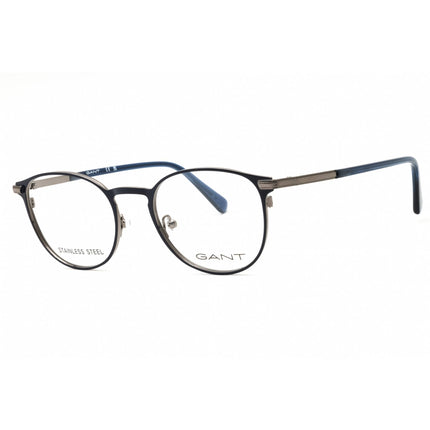 GANT Unisex Eyeglasses - Round Shape Shiny Blue Metal Full Rim Frame | GA50009 090 ,