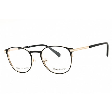 GANT Unisex Eyeglasses - Round Shape Matte Black Metal Full Rim Frame | GA50009 002 ,