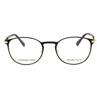 GANT Unisex Eyeglasses - Round Shape Matte Black Metal Full Rim Frame | GA50009 002 ,