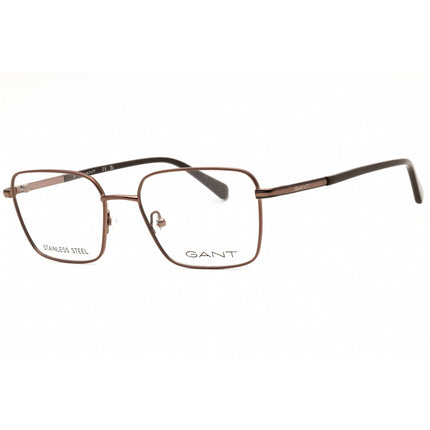 GANT Unisex Eyeglasses - Rectangular Shiny Dark Bronze Metal Full Rim | GA50010 036 ,