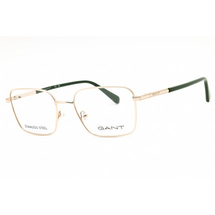 GANT Unisex Eyeglasses - Rectangular Pale Gold Metal Full Rim Frame | GA50010 032 ,
