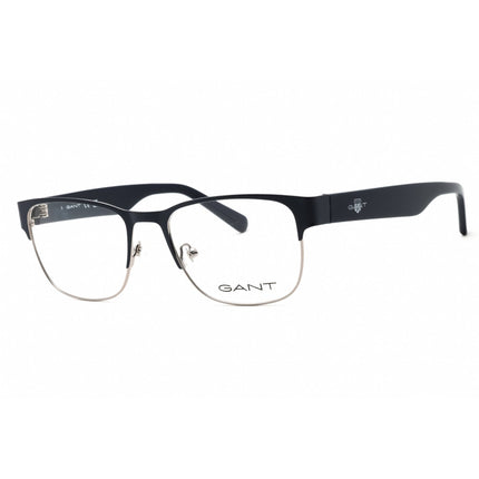 GANT Unisex Eyeglasses - Rectangular Shiny Blue Metal Full Rim Frame | GA50018 090 ,