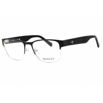 GANT Unisex Eyeglasses - Rectangular Matte Black Metal Full Rim Frame | GA50018 002 ,