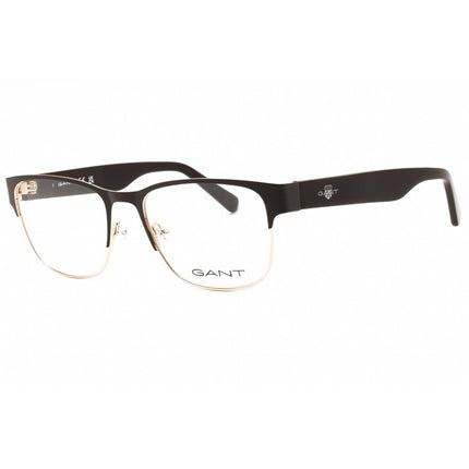 GANT Unisex Eyeglasses - Rectangular Shiny Dark Brown Metal Full Rim | GA50018 048 ,