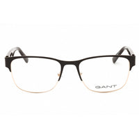 GANT Unisex Eyeglasses - Rectangular Shiny Dark Brown Metal Full Rim | GA50018 048 ,