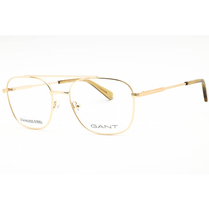 GANT Unisex Eyeglasses - Rectangular Pale Gold Metal Full Rim Frame | GA50039 032 ,