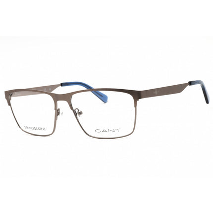 GANT Unisex Eyeglasses - Rectangular Matte Dark Ruthenium Metal Frame | GA50049 013 ,