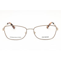 Guess Unisex Eyeglasses - Metal Shiny Beige Full Rim Rectangular Frame | GU2940 057 ,