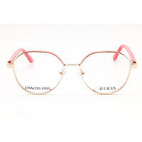 Guess Unisex Eyeglasses - Metal Pink Full Rim Round Shape Frame | GU50124 074 ,