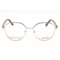 Guess Unisex Eyeglasses - Metal Shiny Rose Gold Full Rim Round Frame | GU50124 028 ,