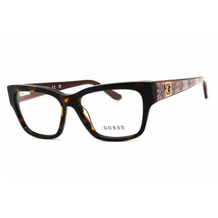 Guess Unisex Eyeglasses - Acetate Dark Havana Full Rim Rectangular Frame | GU50126 052 ,