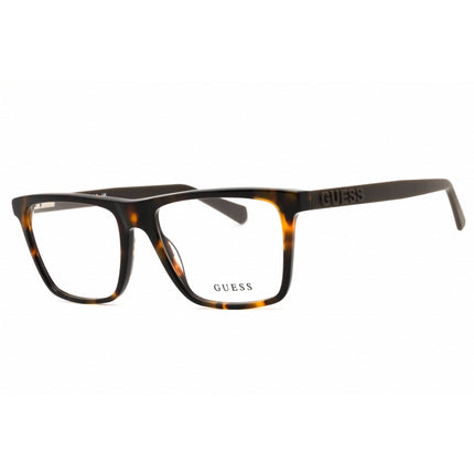 Guess Unisex Eyeglasses - Acetate Dark Havana Full Rim Rectangular Frame | GU50186 052 ,