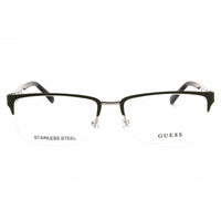 Guess Unisex Eyeglasses - Metal Matte Dark Green Dark Havana Half Rim | GU50191 097 ,